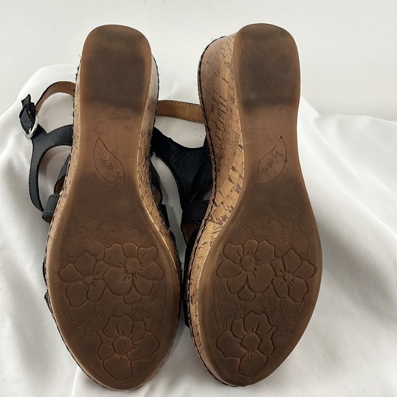 Born Concept Leather Strappy Sandals w/ Cork Wedge Heels - Picture 6 of 8